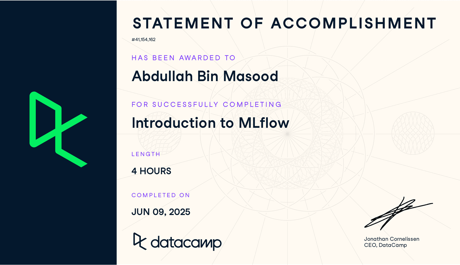 Introduction to MLflow Certificate